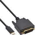 InLine® USB Display Kabel, USB-C Stecker zu DVI Stecker, 1m - 64131