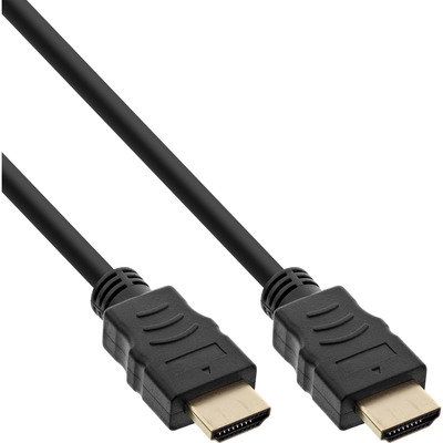 30er Bulk-Pack InLine® HDMI Kabel, HDMI-High Speed mit Ethernet, Stecker / Stecker, schwarz / gold, 2m