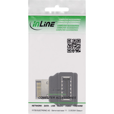 InLine® USB 3.2 Adapter intern, Frontpanel USB-E Stecker zu USB-E Buchse 90° (Produktbild 3)