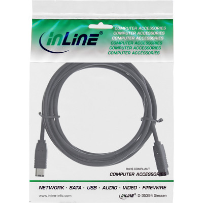 InLine® FireWire Kabel, IEEE1394 6pol Stecker zu 9pol Stecker, schwarz, 5m (Produktbild 11)