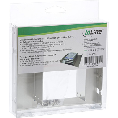 InLine® HDD Einbaurahmen, 3x 6,35cm (2,5) zu 13,34cm (5,25) (Produktbild 2)