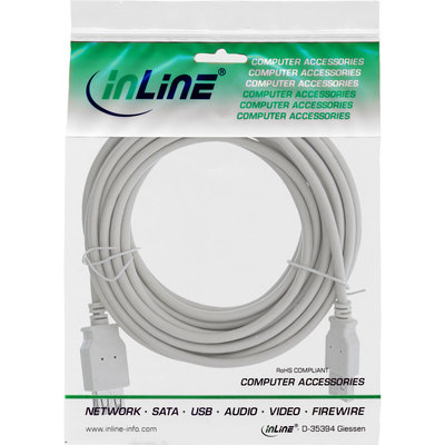 InLine® USB 2.0 Verlängerung, USB-A Stecker / Buchse, beige/grau, 5m (Produktbild 11)