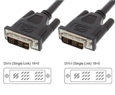 DVI-I 18+5 Single Link, Anschlusskabel -- Stecker/Stecker, Analog / Digital, 1,8m