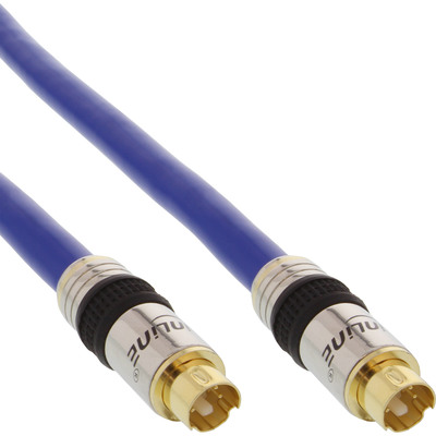 InLine® S-VHS Kabel, PREMIUM, vergoldete Stecker, 4pol mini DIN Stecker / Stecker, 0,5m