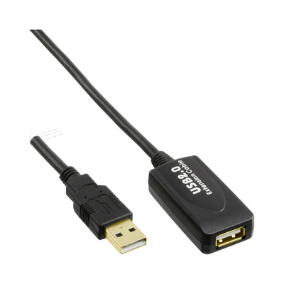 InLine® USB 2.0 Aktiv-Verlängerung, mit Signalverstärkung Repeater, Stecker A an Buchse A, 7,5m (Produktbild 1)