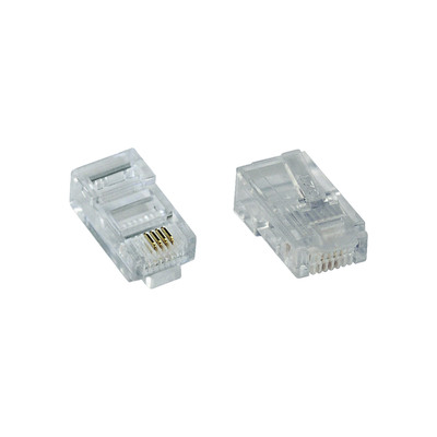 100er Pack InLine® Modularstecker 8P4C RJ45 zum Crimpen auf Flachkabel (ISDN) (Produktbild 1)