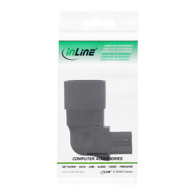 InLine® Netzadapter IEC 60320 C14 / C7, L/R gewinkelt, 3pol. Kaltgeräte zu 2pol. (Produktbild 2)