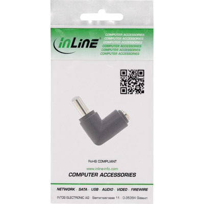 InLine® DC Adapter, 5,5x2,5mm DC Hohlstecker Stecker / Buchse gewinkelt (Produktbild 3)