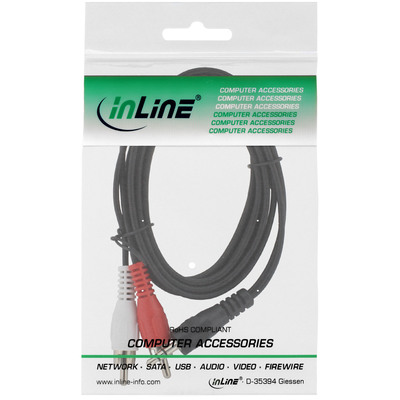 InLine® Cinch/Klinke Kabel, 2x Cinch Stecker an 3,5mm Klinke Stecker, 7m (Produktbild 11)