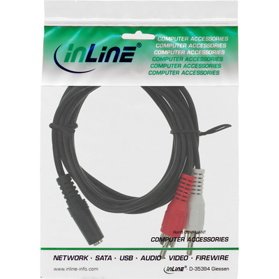 InLine® Cinch/Klinke Kabel, 2x Cinch Stecker an 3,5mm Klinke Buchse, 3m (Produktbild 11)