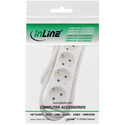 InLine® Steckdosenleiste, 4-fach Schutzkontakt, weiß, 1,5m (Produktbild 2)