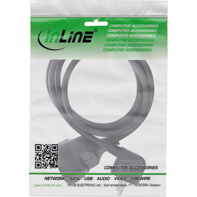 InLine® Strom-Verlängerung Schutzkontakt Stecker gewinkelt / Buchse, schwarz,10m (Produktbild 2)