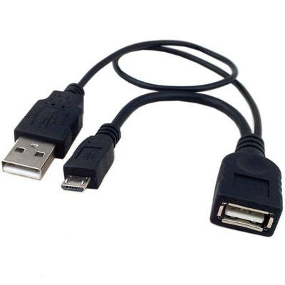 USB 2.0 Cable OTG A F Micro USB M with -- USB 30cm ,Black, ICOC-MUSB-MC2 (Produktbild 1)
