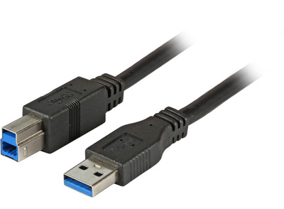 USB3.0 Anschlusskabel A-B, St.-St. -- 3,0m, schwarz, Premium, K5236.3 (Produktbild 1)