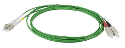 INFRALAN© Duplex Jumper LC-SC 50/125µm -- OM5, LSZH, limetten grün, 2.0mm, 7,5m