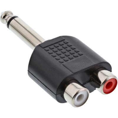 InLine® Audio Adapter, 6,3mm Klinke Stecker an 2x Cinch Buchse, Mono (Produktbild 1)