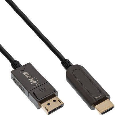 InLine® DisplayPort zu HDMI AOC Konverter Kabel, 4K/60Hz, schwarz, 10m (Produktbild 1)