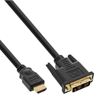 InLine® HDMI-DVI Kabel, vergoldete Kontakte, HDMI ST auf DVI 18+1 ST, 3m (Produktbild 1)