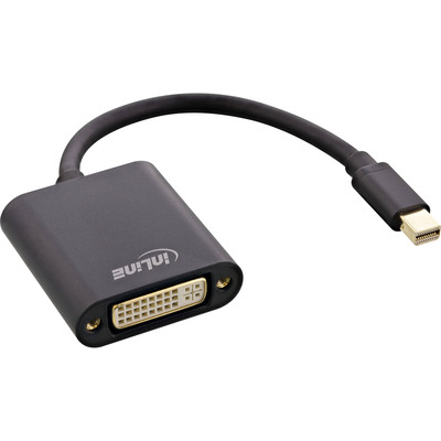 InLine® Mini DisplayPort zu DVI Adapter Aluminium, schwarz, 0,15m (Produktbild 1)