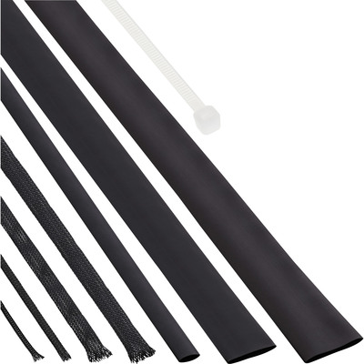InLine® Schrumpfschlauch Set / Kabelschlauch Set, schwarz (Produktbild 1)
