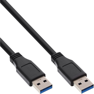 InLine® USB 3.2 Gen.1 Kabel, A an A, schwarz, 1,5m