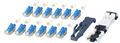 12er Set feldkonfektionierbare LC, Steckverbinder OS2 blau, mit Faserhalter - Artikel-Nr: 53196.1
