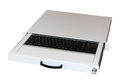 19 Zoll 1HE Tastaturschublade, Tastatur DE, PS/2+USB, Trackball, RAL7035 - Artikel-Nr: 691649.1