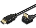 HDMI Kabel High Speed mit Ethernet gewinkelt Schwarz 1Â m - Artikel-Nr: ICOC-HDMI-LE-010