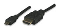 HDMI Kabel High Speed mit Ethernet und Micro D Schwarz 1Â m - Artikel-Nr: ICOC-HDMI-4-AD1