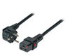 Netzkabel Schuko 90° - C19 180°, IEC Lock, schwarz, 2.0 m, 3 x 1.50 mmÂ² - Artikel-Nr: EK606SW.2