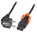 Netzkabel Schutzkontakt 90° auf IEC Lock+ C13 180°, schwarz, 2 m - Artikel-Nr: EK603SW.2