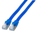 RJ45 Flachpatchkabel U/FTP, Cat.6A, PVC, 0.25m, blau - Artikel-Nr: K5545BL.0,25