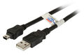 USB2.0 Anschlusskabel A - Mini B (5polig), St.-St., 0,5m, schwarz, Premium - Artikel-Nr: K5251SW.0,5