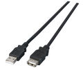 USB2.0 Verlängerungskabel A-A, St.-Bu., 0,5m, schwarz, LSZH - Artikel-Nr: K5205.0,5