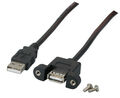 USB2.0 Verlängerungskabel A-A, St.-Einbaubuchse, 0,5m, schwarz, Classic - Artikel-Nr: K5291SW.0,5V2