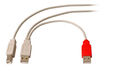 USB2.0 Y-Kabel, 1xUSB B Stecker - 2xUSB A Stecker, 1m, beige - Artikel-Nr: K5304.1