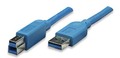 USB3.0 Anschlusskabel Stecker Typ A - Stecker Typ B, Blau 2 m - Artikel-Nr: ICOC-U3-AB-20-BL