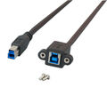 USB3.0 Verlängerungskabel B-B,St.-Einbaubuchse 0,5m schwarz, Classic - Artikel-Nr: K5264SW.0,5